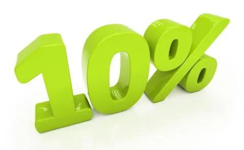 3d ten percent isolated Stock Illustration