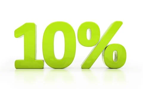 3d ten percent isolated Stockillustratie