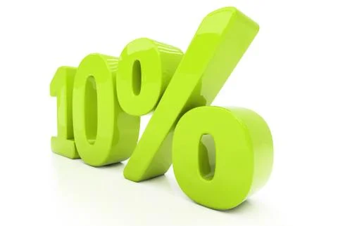 3d ten percent isolated Stock Illustration