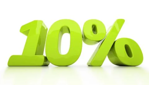 3d ten percent isolated 스톡 일러스트