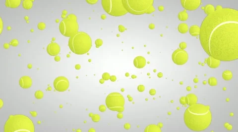 3D tennis ball particles 01 Stock Footage