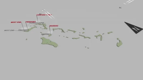 3d terrain map Bahamas Stock Footage 152885493