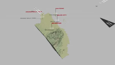 3d terrain map Belize Stock Footage 152889954