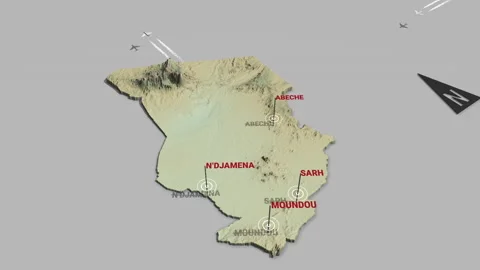 3d terrain map Chad Stock Footage 153441198