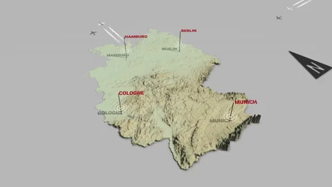 3d terrain map Germany Stock Footage 153671734
