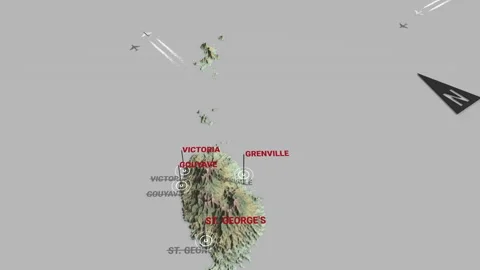 3d terrain map Grenada Stock Footage 153459751
