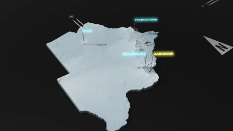 3d terrain map night Botswana Stock Footage 161569972