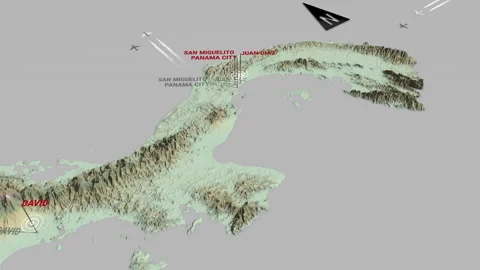 3d terrain map Panama Stock Footage 154729691