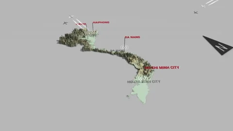 3d terrain map Vietnam Stock Footage 155320187