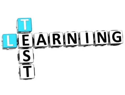 3d test learning crossword Illustrazione stock