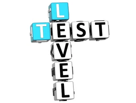 3d test level crossword 스톡 일러스트