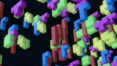3d tetris blocks Stock Illustration