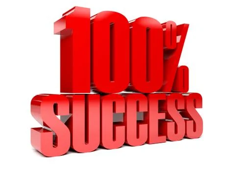 3D text 100% success. Concept illustration. Stock Illustration