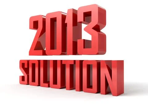 3d text 2013 solution on white background Stock Illustration
