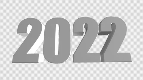 3D text 2022. New year resolution concept.  3D Silver Text. Stock Footage 162116537