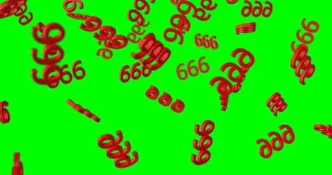 3d text 666 falling Stock Footage 101311435