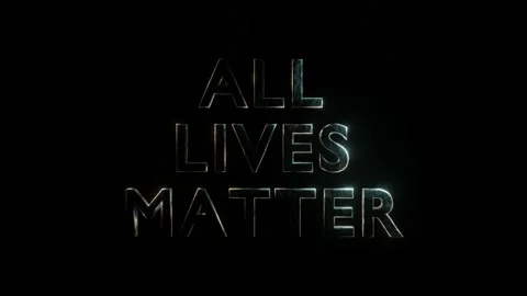 3d text All Lives Matter shimmers on a black background Stock Footage 153978508