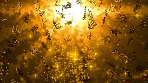 3d Text Allah Floating Gold color Video stock 166318935