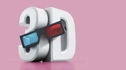 3D text and glasses Stock Illustration