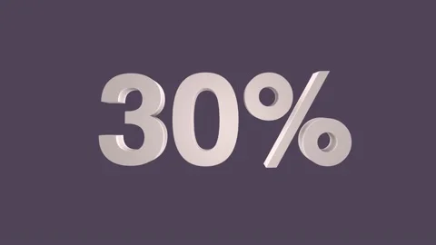 3D Text Animation 30%. Business and economy concept. Stock Footage 196007219