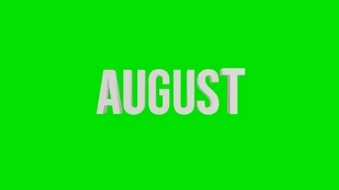 3d text animation looping august white color in green background. Stock Footage 246489797