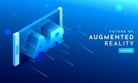 3D text AR on smartphone screen for Futuristic technology Augmented Reality.. Stock Illustration