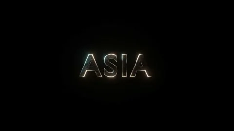 3d text Asia glitters in two colors on a black background Stock Footage 155102106