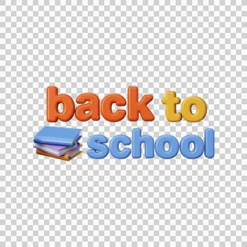 3d text Back to school. Stock Illustration