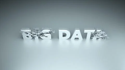 3d text - Big Data with glitches effect are on surface, background for internet Stock Illustration