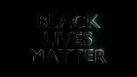 3d text Black Lives Matter shimmers on a black background Stock Footage 153978512
