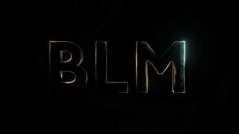 3d text BLM shimmers on a black background Stock Footage 153978511