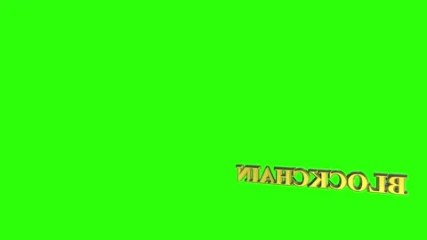 3D text Blockchain animated ingold color Video stock 282209499