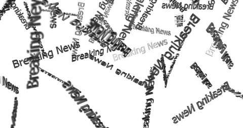 3d text BREAKING NEWS falling silver Stock Footage 100480643