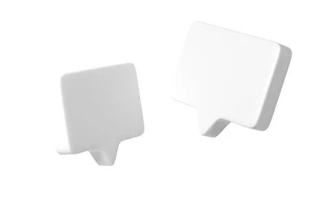 3D text bubble Two White frames. Social media online platform concept icon Stock Illustration