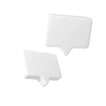 3D text bubble Two White frames. Social media online platform concept icon Stock Illustration
