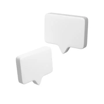 3D text bubble Two White frames. Social media online platform concept icon Stock Illustration