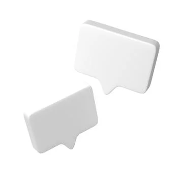 3D text bubble Two White frames. Social media online platform concept icon Stock Illustration