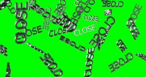3d text CLOSE falling Stock Footage 101313547