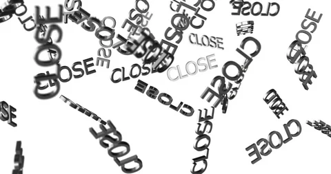 3d text CLOSE falling Video stock 101313928