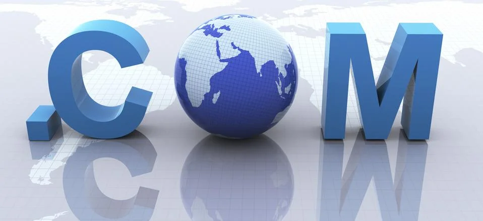 3d text .com Stock Illustration