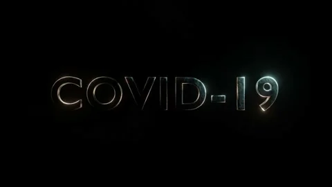 3D text COVID-19. Metallic text shimmers in two colors on a black background Stock Footage 152925404