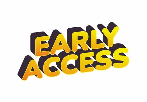 3D text design featuring the words Early Access in bold, vibrant colors of .. Stock Illustration
