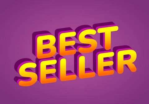 3D text design featuring the words Best Seller in vibrant yellow and orange.. Stock Illustration