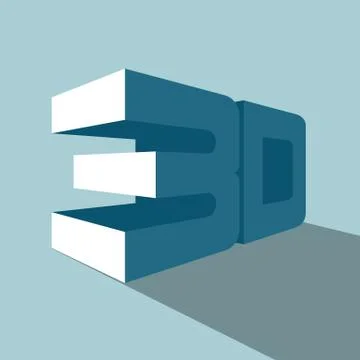 3D text design. Isolated on blue background. Stock Illustration