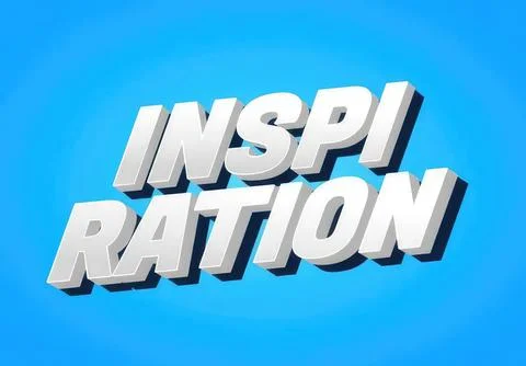 3d text design with word inspiration on blue background Stock Illustration