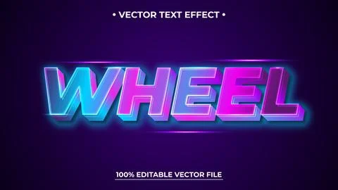 3D text effect Editable text style effect with colorful light theme Stock Illustration