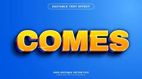3D text effect Editable text style effect with blue light theme Ilustración de archivo