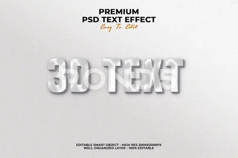 3D Text Effect Editbale Photoshop PSD Template