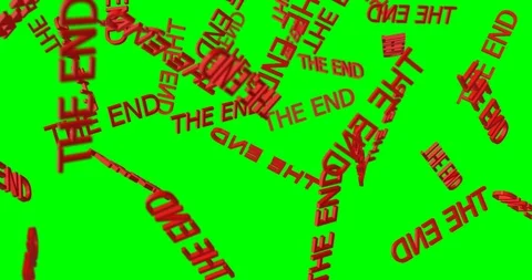 3d text THE END falling slow motion Video stock 101447640