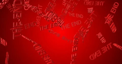 3d text THE END falling slow motion Stock Footage 101447917